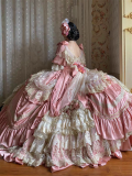AirfreeingFairy -Zhihan- Classic Vintage Princess Rococo Wedding Dress Lolita OP Dress Full Set