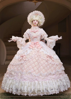HinanaQueena -Ayilos- Gorgeous Sweet Hime Rococo Tea Party Princess Wedding Lolita OP Dress and Accessories
