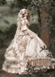 AirfreeingFairy -Zhihan- Classic Vintage Princess Rococo Wedding Dress Lolita OP Dress Full Set
