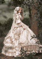 AirfreeingFairy -Zhihan- Classic Vintage Princess Rococo Wedding Dress Lolita OP Dress Full Set