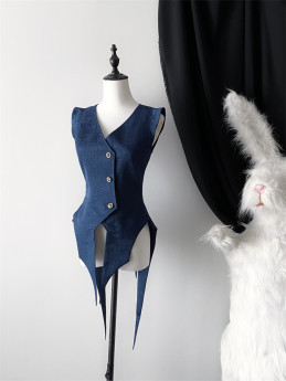 Cyclic trajectory- Gothic Prince Ouji Lolita Short Vest Jacket and Neck Tie
