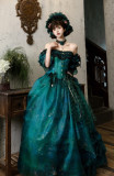 Silvia- Elegent Oil Painting Style Vintage Classic Lolita Corset Topwear, Skirt and Accessories