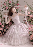 Rose Promise- Gorgeous Embroidery Tea Party Princess Classic Lolita JSK Full Set