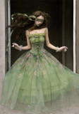 Nineodes -Freesia and Nightingale- Oil Painting Style Classic Lolita Topwear, Corset and Skirt Set and Accessories