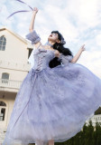 Nineodes -Freesia and Nightingale- Oil Painting Style Classic Lolita Topwear, Corset and Skirt Set and Accessories