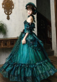 Silvia- Elegent Oil Painting Style Vintage Classic Lolita Corset Topwear, Skirt and Accessories
