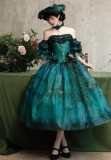 Silvia- Elegent Oil Painting Style Vintage Classic Lolita Corset Topwear, Skirt and Accessories