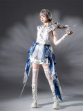 Blue and White Keel - Chinese Style Boystyle Prince Ouji Lolita JSK, Bloomer and Bolero Set
