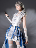 Blue and White Keel - Chinese Style Boystyle Prince Ouji Lolita JSK, Bloomer and Bolero Set