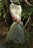 Forest Elf - Alt Gothic Punk Fishbone Plush Corset, Chiffon Tiered Skirt and Fishtail Skirt