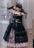 Romantic Rose- Elegent Tea Party Princess Classic Lolita JSK and Overskirt Set, Corset and Blouse