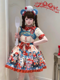 Puppy Dollhouse- Showa Style Doll Sweet Lolita JSK, Salopettes and Blouse