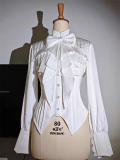 Night at Usher House - Long Sleeves Classic Halloween Prince Ouji Gothic Lolita Blouse with Neck Tie
