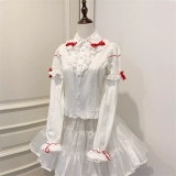 Dream to Strawberry- Sweet Lolita Blouse with Detachable Sleeves