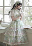 Swan Lake - Sweet Elegant Classic Lolita JSK, Cape and Trangle Headband