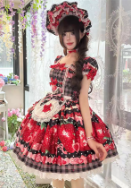 Dream to Strawberry- Sweet Lolita JSK and OP Dress