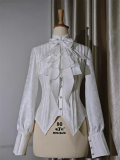 Night at Usher House - Long Sleeves Classic Halloween Prince Ouji Gothic Lolita Blouse with Neck Tie