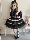 Deville- Sweet Tea Party Princess Vintage Doll Classic Lolita OP Dress with A Big Back Bow