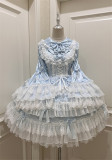 Deville- Sweet Tea Party Princess Vintage Doll Classic Lolita OP Dress with A Big Back Bow
