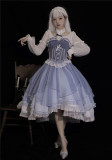 Navy Blue Sea Fog- Elegent Graduated Classic Lolita Corset Topwear, Skirt and Accessories