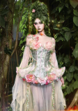Blood Supply -Forest Elf- Flower Spirit Fairy Corset Casual Sweet Lolita Dress Set