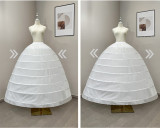 Vintage 120cm Floor Length Adjustable 130cm Puffy Level Ball Gown Tulle Cotton Slip Wedding Princess Lolita Petticoat