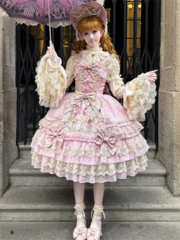 Jewel Crown- Sweet Doll Classic Lolita JSK, A Big Back Bow and Bonnet