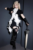 Broken Gemstones- Elegant Boystyle Prince Konoda Gothic Ouji Lolita Bolero, Blouse and Skirt Set
