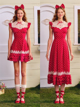 LaceMade - Nini Fairytale House - Sweet Lace Polka Dot Party Prom Dress Casual Lolita JSK