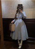 Cherry Tart - The Prayer of Antia - Halloween Nun Classic Vintage Gothic Lolita OP Dress Full Set