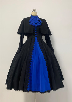 Cherry Tart - The Prayer of Antia - Halloween Nun Classic Vintage Gothic Lolita OP Dress Full Set
