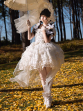 Praise From the Eternal Star - Sweet Wedding Classic Lolita OP Dress, Organza Overskirt, Veil and Bonnet