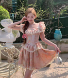 Life Is a Moment - A Line Vintage Flower Print Party Prom Dress Casual Lolita OP Dress
