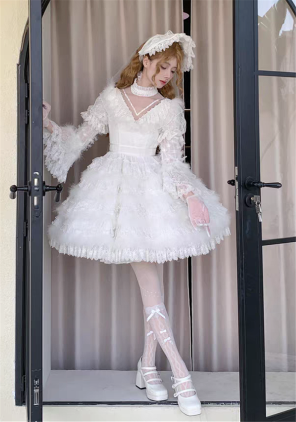 Miss Flower - Swan Dream - Elegant Sweet Classic Lolita OP Dress and Accessories
