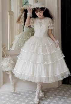 Chaolu Lily - Embroidery Party Prom Dress Casual Classic Lolita OP Dress and Hat