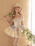 Yuki- Elegant Sweet Ballet Style Classic Lolita Corset Salopettes, Blouse and Pearl Rosettle Set