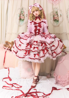 Angel's Heart - Velvet Cake - Gorgeous Sweet Tea Party Princess Vintage Doll Classic Lolita OP Dress