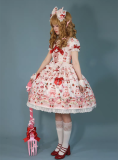 Antique Doll - Strawberry Cake Bouquet - Kawaii Doll Sweet Lolita JSK and OP Dress