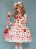 Antique Doll - Strawberry Cake Bouquet - Kawaii Doll Sweet Lolita JSK and OP Dress