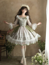 Yingluofu - Teacup Rabbit - Partysu Classic Lolita OP Dress and Brooch