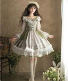 Yingluofu - Teacup Rabbit - Partysu Classic Lolita OP Dress and Brooch