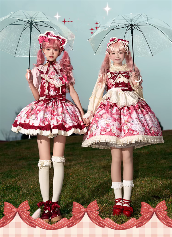 Mewroco - Strawberry Meow - Sweet Lolita JSK, Salopettes and Accessories