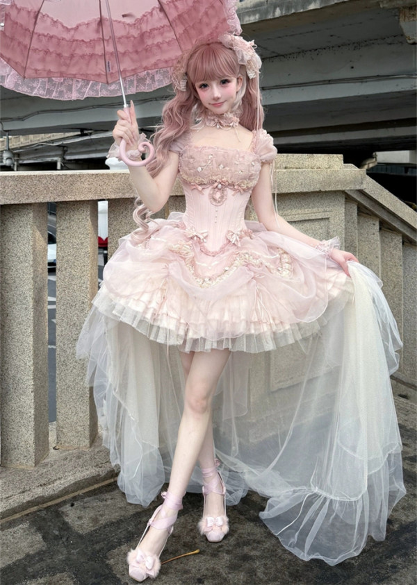 Layla's Worries - Elegent Tea Party Princess Classic Sweet Lolita Corset with Skirt Set and Accessories