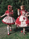 Forest Little Red Riding Hood - Vintage Fairy Tale Style Classic Lolita JSK, OP Dress and Accessories