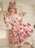 Strawberry - Kawaii Doll Sweet Lolita OP Dress and Apron