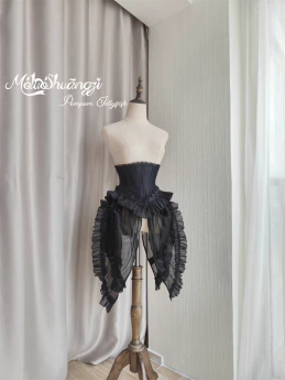 Pompom Jellyfish - Vintage Elegant Classic Lolita Overskirt and Corset with Overskirt