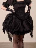 Pompom Jellyfish - Vintage Elegant Classic Lolita Overskirt and Corset with Overskirt
