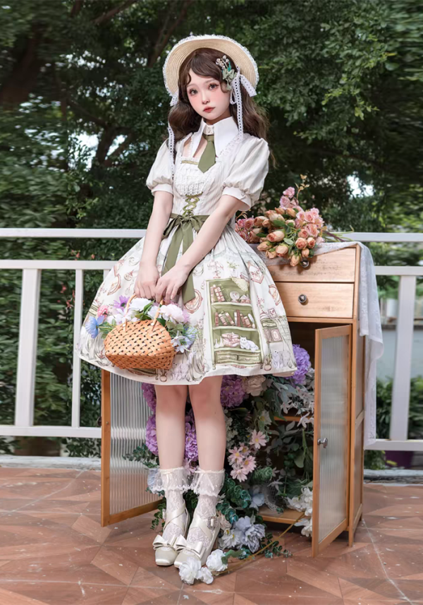 Alo's Book House - Elegant Preppy Style Sweet Lolita OP Dress