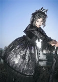 LilithHouse - The House of Horror - Gothic Lolita OP Dress, Cap and Bow Tie Set