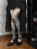 Gururu - Halloween Gothic Platform Genuine Leather High Heel Square Toes Lolita Shoes